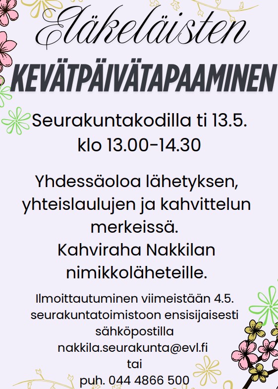 2025 Eläkeläisten kevätpäivätapaamisen mainos