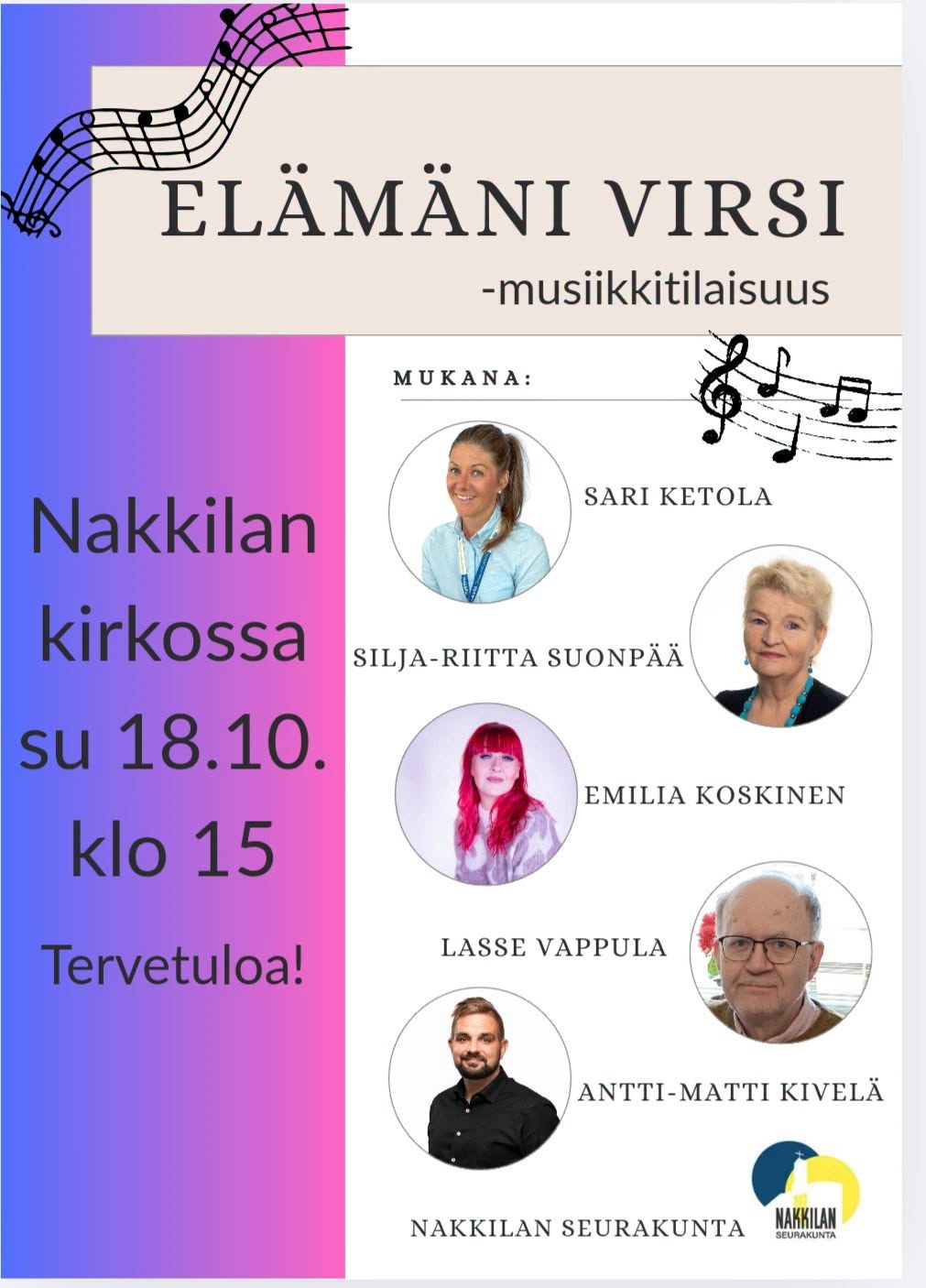 Elämäni virsi -tilaisuuden mainoskuva