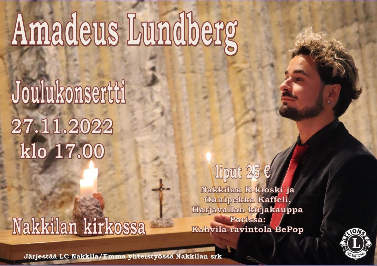 Jouluisessa kuvassa laulaja Amadeus Lundberg.