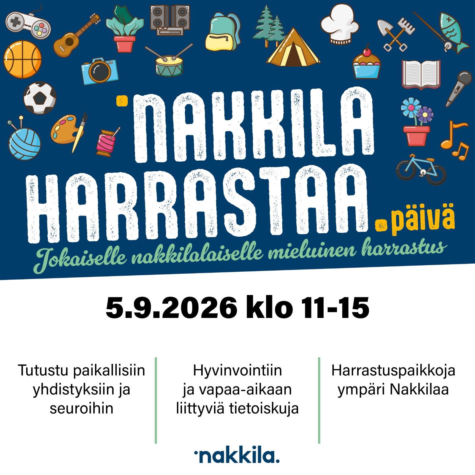 Nakkila harrastaa -tapahtuman mainosjuliste