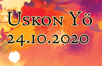 Uskon yön konsertti Uskon yön päivämäärä ja värikäs pohja.